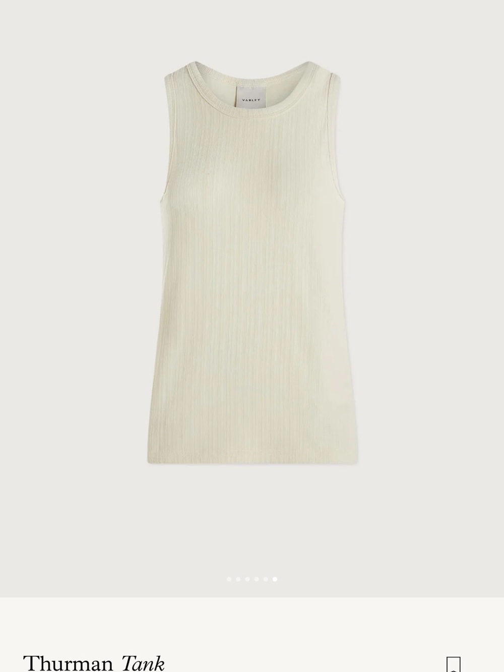 Varley Cream Ribbed Tank
